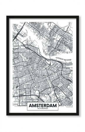  Plakat Mapa Amsterdam