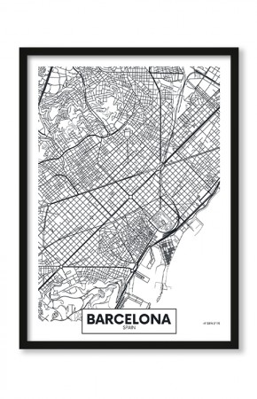  Plakat Mapa Barcelona