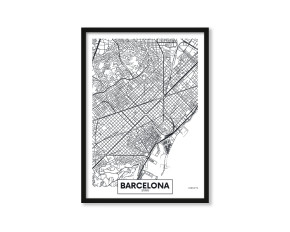  Plakat Mapa Barcelona