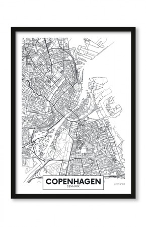  Plakat Mapa Copenhagen