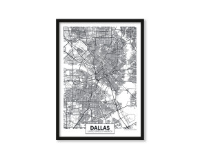  Plakat Mapa Dallas