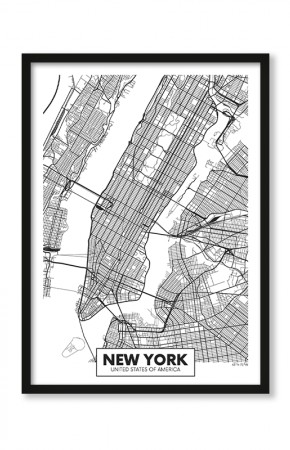  Plakat Mapa New York