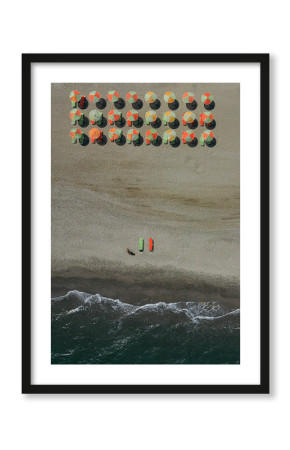  Plakat Plaża parasoli