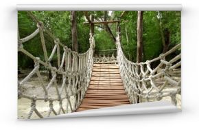 Przygoda drewniany most wiszący w dżungli