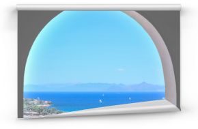 Fototapeta Widok z okna na morze i góry do pokoju