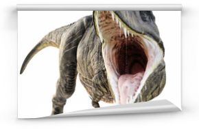 Atak Tyrannosaurus Rex na odosobnionym białym tle. Renderowania 3d