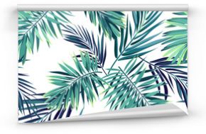 Tropikalny wzór z zielonymi liśćmi palmowymi na wymiar 