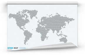 Wektorowa mapa świata z rundami, plamami, kropkami na szablony biznesowe