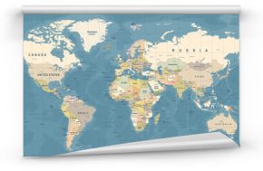 Mapa polityczna świata kolorowa ścienna