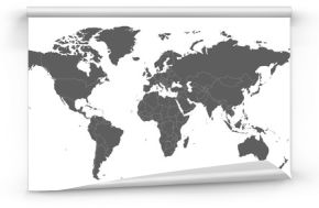 Polityczna mapa świata szara na białym tle do pokoju