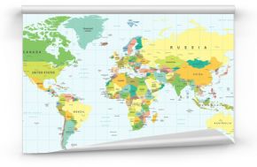Mapa świata - bardzo szczegółowe ilustracji wektorowych.