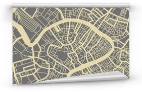 Mapa wektorowa Wenecji. Monochromatyczna podstawa w stylu vintage dla karty podróży, reklamy, prezentu lub plakatu.