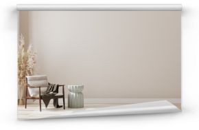 Minimalist modern living room interior background, living room mock up in scandinavian style, empty wall mockup, 3d rendering 