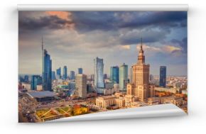 A beautiful view of the city center of Warsaw, the capitals of Poland