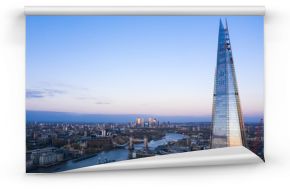 London aerial view of Shard and the river Thames 