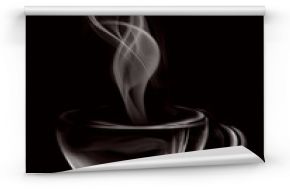 Artystyczna ilustracja Dymna filiżanka kawy na czerni