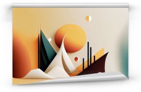 Abstract minimalist wallpaper background illustration (Generative AI)