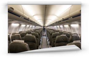 Inside empty passenger aircraft cabin