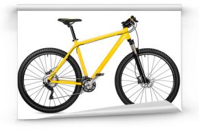 nowy żółty rower górski rower na białym tle / nowy żółty rower górski rower na białym tle