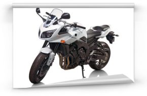 Modern white japanese motorcycle isolated on white