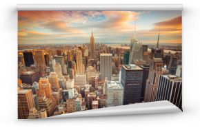 Fototapeta Widok na Nowy Jork podczas zmierzchu panorama na wymiar