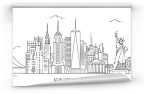 Styl sztuki linii panoramę Nowego Jorku