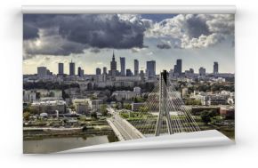 Panoramę Warszawy za mostem