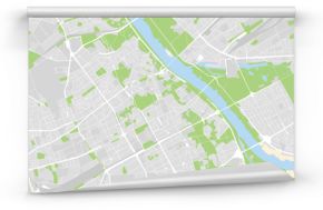 vector city map of Warsaw, Poland