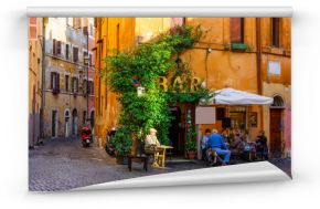 Cozy old street in Trastevere in Rome, Italy
