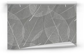Gray background with white leaf texture