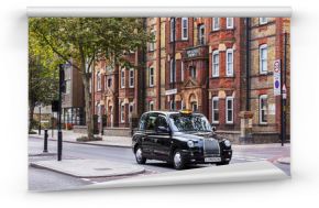 Black taxi on a london street
