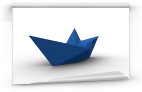 Digitally generated image of blue paper boat