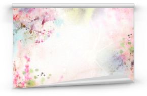 Malownicze tło akwarela, kompozycja kwiatowa Sakura