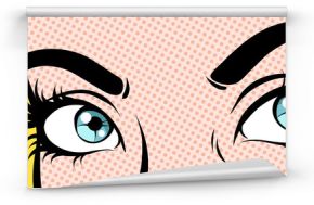 Woman's eyes. Close up, pop art vector illustration.