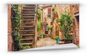 Fototapeta Aleja w starym miasteczku Pitigliano w Toskanii, Włochy na zamówienie