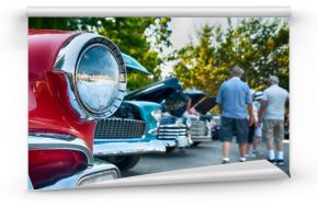 Vintage American cars on display at classic car show