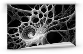 Infinite fractal web. Abstract background with fantastic white swirl on black background. Fantasy Mandelbrot fractal patterns. Fantastic wallpaper. Digital fractal art. 3d rendering. 