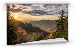 Great Smoky Mountains, jesień wschód słońca Tennessee