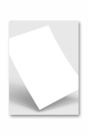 A4 format empty paper note template. White sheet  paper mock up. 3D illustrating.