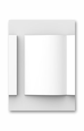 Brochure, magazine, book or catalog mock up isolated on soft gray background. 3D illustrating.