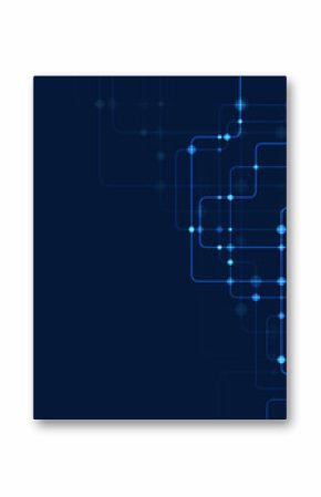 Circuit connect lines and dots. Network technology and Connection concept. Decentralized network nodes connections