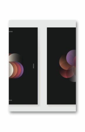 Modern gradient poster background vector set. Cover template with vibrant perspective geometric prism shapes. Ideal design for social media, cover, banner, flyer. 