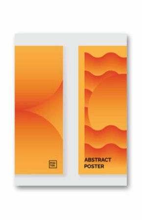 Autumn gradient poster background vector set. Minimalist cover template with geometric shape. Ideal design for social media, banner, autumn season card.