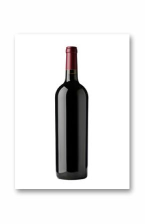 dark red wine bottle isolated on white or transparent png