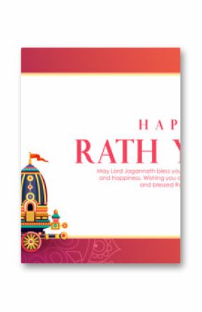 Chariot of Lord Jagannath, Balabhadra and Subhadra on annual Rathayatra in Odisha festival background