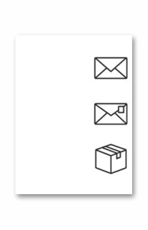 Collection of envelope and mail icons showcasing various delivery methods and communication tools in a minimalist design