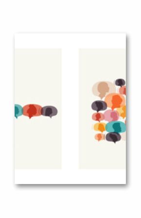 Different people in chat bubbles. Communication concept. Set of cards.