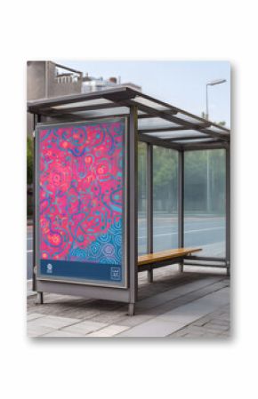 AI Bus Stop Shelter Poster Mockup - OOH Advertising Design