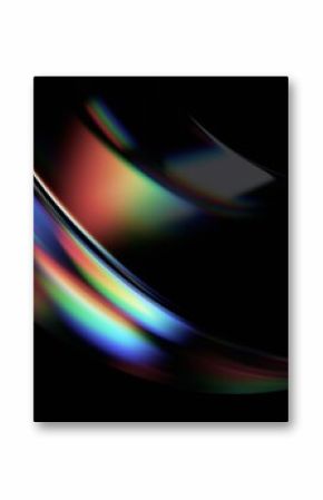 Abstract minimalist design, iridescent glass shape, 3d render