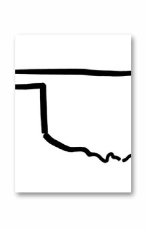 Oklahoma simple logo. State map outline - smooth simplified US state shape map. Isolated transparent PNG graphics.